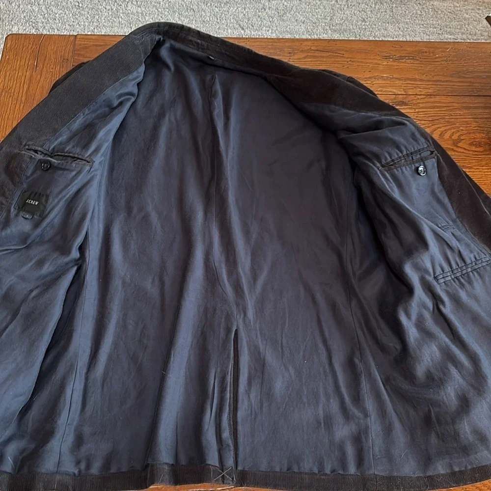 J. Crew Charcoal Gray Cotton Corduroy Blazer Two Button Lined Men’s Size Large